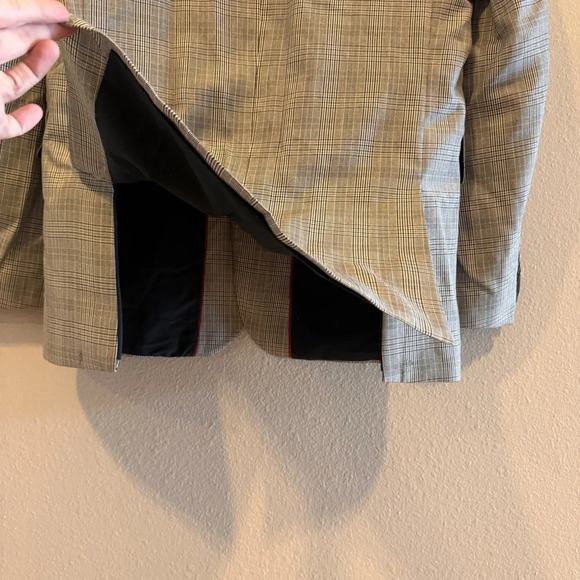 Zara Men's Plaid Blazer Notched Lapel Two Button Front Flap Pocket Lined 38 Grey - Picture 12 of 14